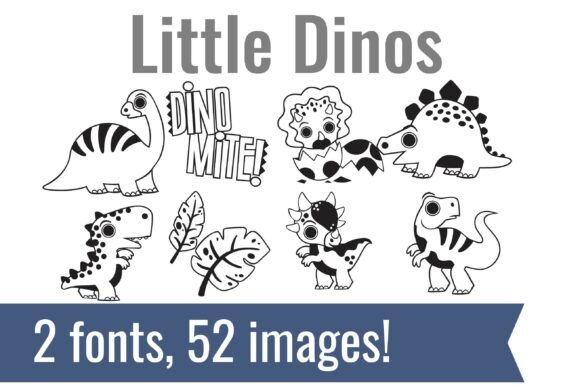 Unleash Prehistoric Charm with the Little Dinos Dingbats Bundle